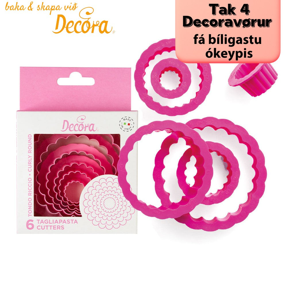 Decora Útskerarar Blóma 6stk Ø1,5-8cm H2,2cm