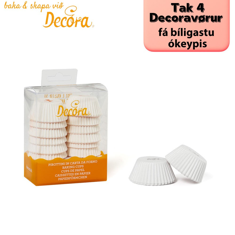 Decora Muffinsformar hvítir 200stk 32X22mm