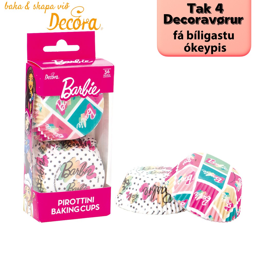 Decora Muffinsformar Barbie 36stk Ø35xH32cm