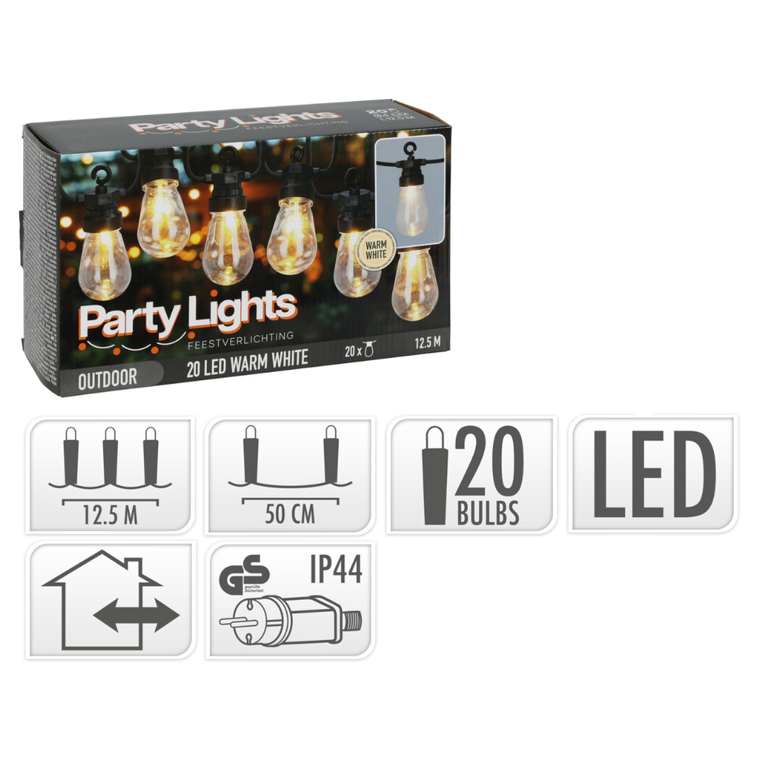 LED Partyketa 20 klárar perur