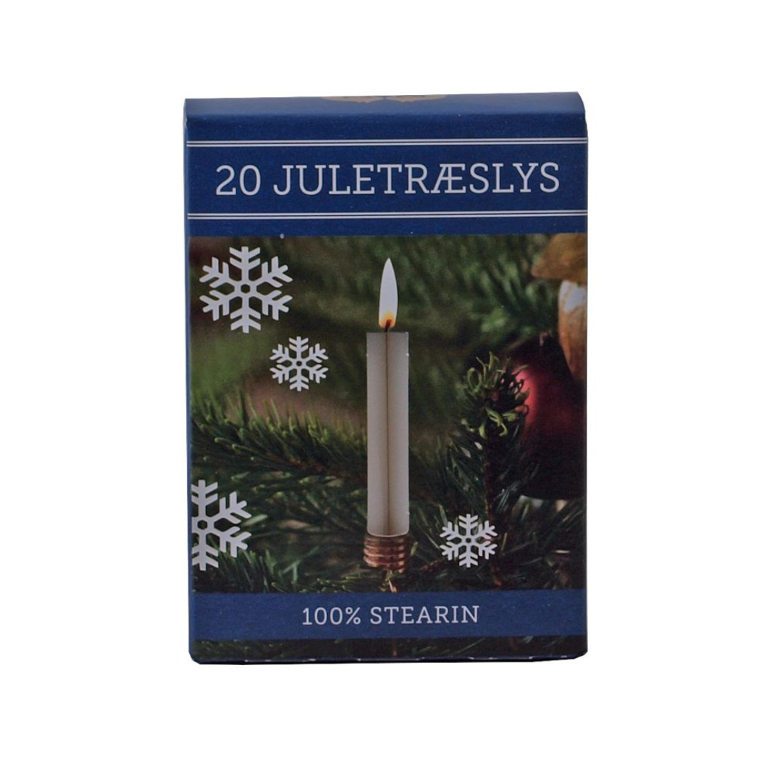 Jólatræsljós R.stearin 1,2x10,5cm 20stk|Kart/24