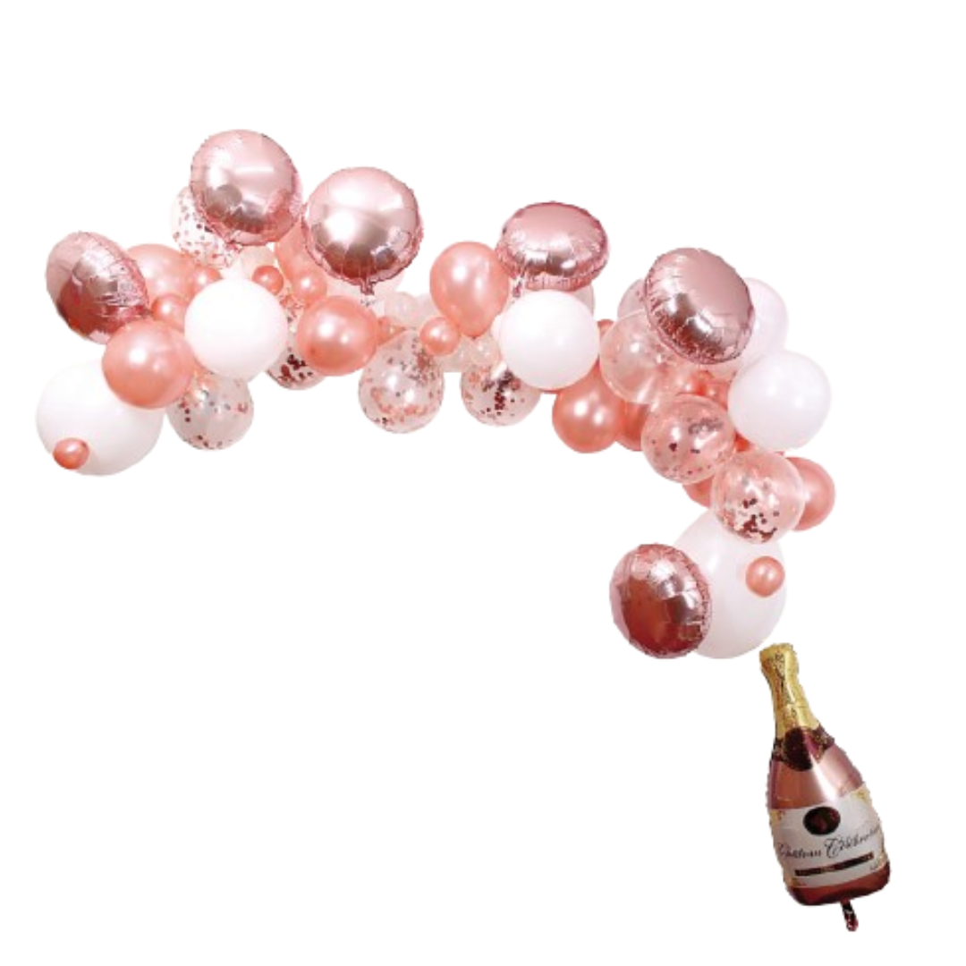 Ballónleinkja Champagnubrús 67stk Rosegold