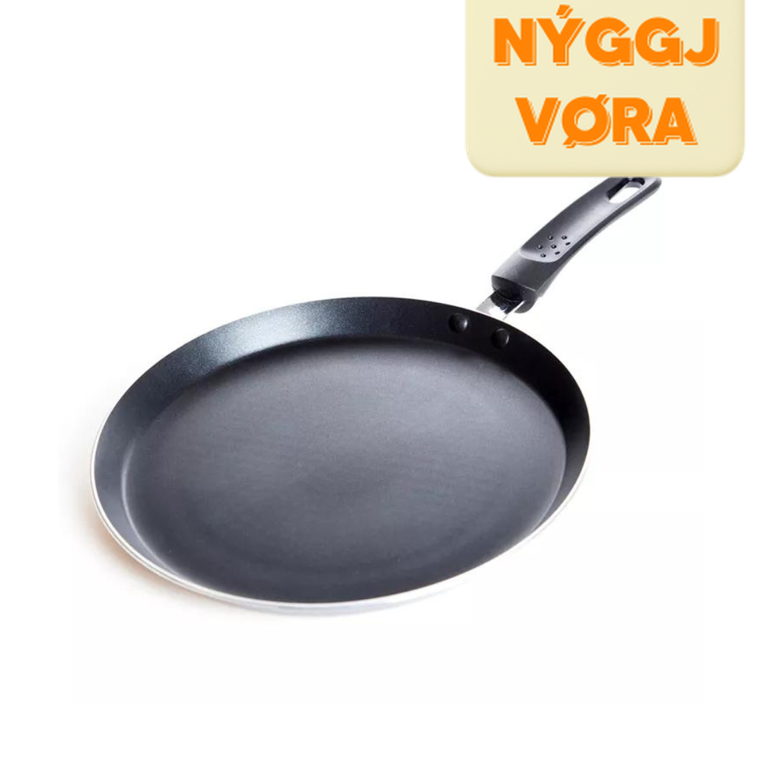 Pannukøkupanna Ø25cm svørt nonstick aluminium