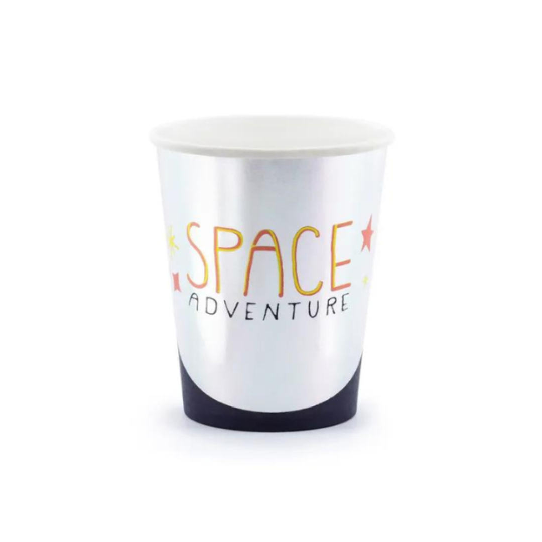 Partydeco Pappbikur Space Party 200ml 6stk